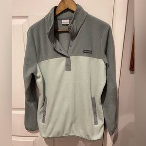 Columbia women’s pullover fleece in light green and sage - size XL